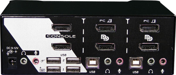 REXTRON 2 Port Dual DisplayPort USB KVM Switch with - Office Connect