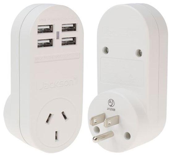 JACKSON Outbound USA Travel Adapter with 4x (3.1A) - Office Connect