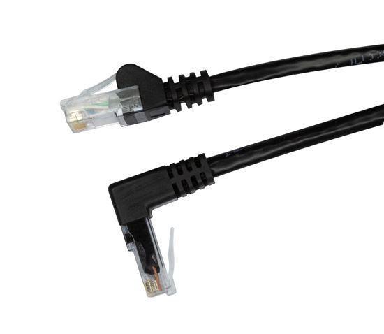 DYNAMIX 2m Cat6 Black UTP Right Angled Patch Lead - Office Connect
