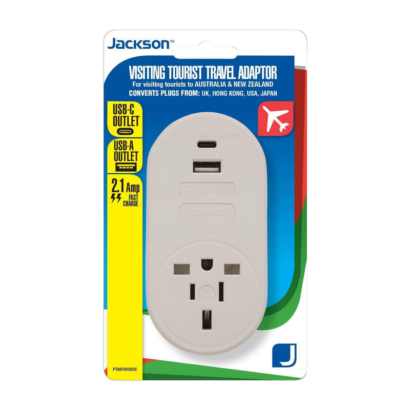 JACKSON Inbound Travel Adaptor with 1x USB-A and 1x - Office Connect