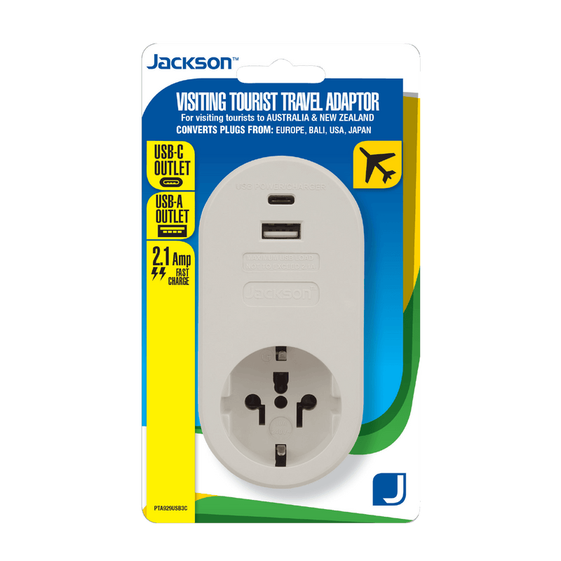 JACKSON Inbound Travel Adaptor with 1x USB-A and 1x - Office Connect