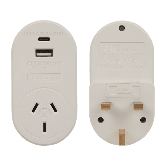 JACKSON Outbound Travel Adaptor with 1x USB-A and - Office Connect