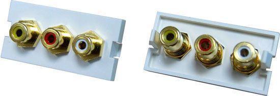 DYNAMIX 3 RCA Composite Bezel for AVP-3UFP Plate. - Office Connect