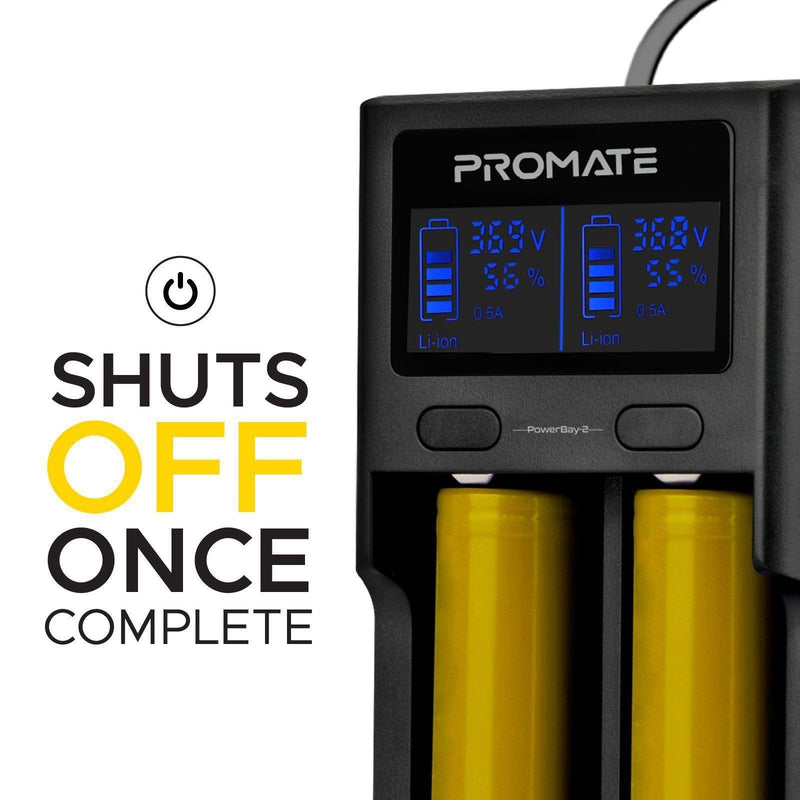 PROMATE Dual-Mode Battery Charger with LCD Display. - Office Connect