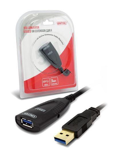 UNITEK 5m USB 3.0 Active Extension Cable. USB-A Male - Office Connect
