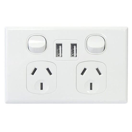 TRADESAVE Double 10A Horizontal Powerpoint with Twin - Office Connect