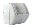 TRADESAVE Weatherproof Single IP53 Outlet. Grey Heavy - Office Connect