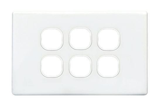 TRADESAVE Slim Switch Plate ONLY. 6 Gang. Accepts - Office Connect