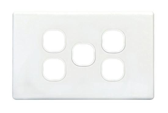 TRADESAVE Slim Switch Plate ONLY. 5 Gang. Accepts - Office Connect