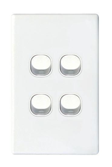 TRADESAVE Slim 16A 2-Way Vertical 4 Gang Switch. Moulded - Office Connect