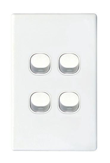 TRADESAVE 16A 2-Way Vertical 4 Gang Switch. Moulded - Office Connect