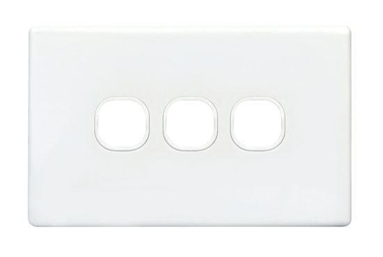 TRADESAVE Slim Switch Plate ONLY. 3 Gang. Accepts - Office Connect