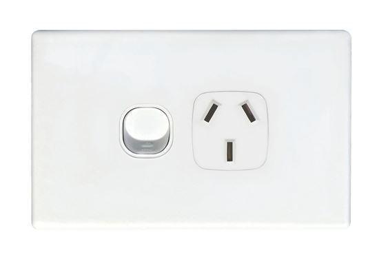 TRADESAVE Single 10A Horizontal Power Point. Removable - Office Connect