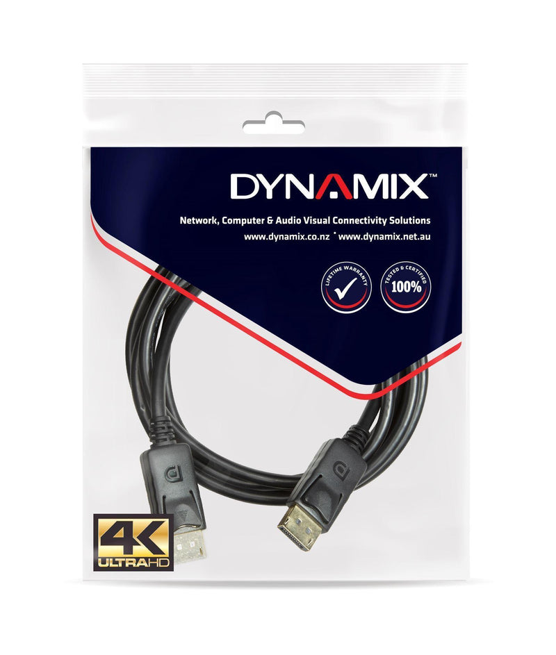 DYNAMIX 10m DisplayPort v1.2 Cable with Gold Shell - Office Connect