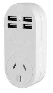 JACKSON Single Plug USB Wall Charger, 4x USB Charging - Office Connect