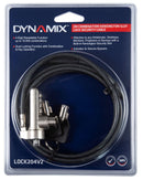 DYNAMIX 2m Locking Security Cable For Use With Kensington - Office Connect
