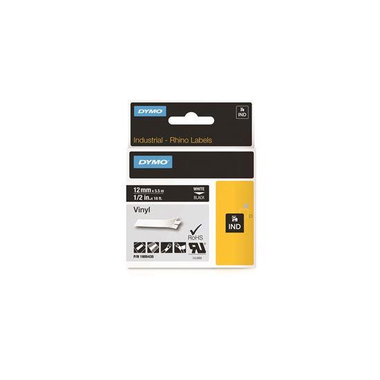 DYMO Genuine Rhino Industrial Labels-Vinyl 12mm Black - Office Connect