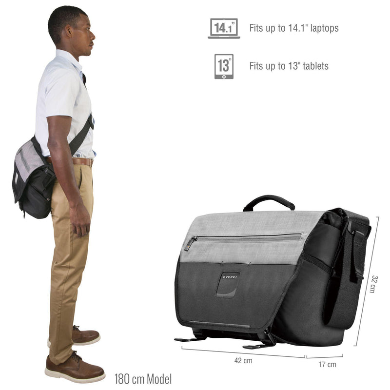 EVERKI ContemPRO Laptop Messenger Bag. Dedicated Pockets - Office Connect