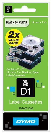 DYMO Genuine D1 Label Cassette Tape 12mm x 7M  Black - Office Connect