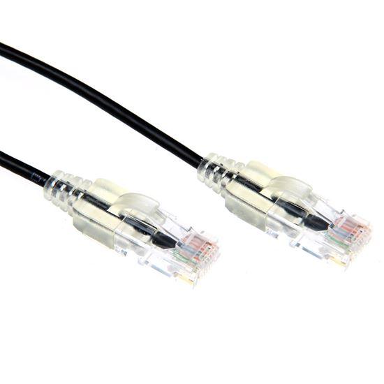 DYNAMIX 0.25m Cat6A 10G Black Slimline Component Level - Office Connect