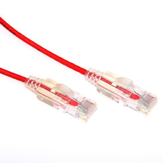 DYNAMIX 0.25m Cat6A 10G Red Slimline Component Level - Office Connect