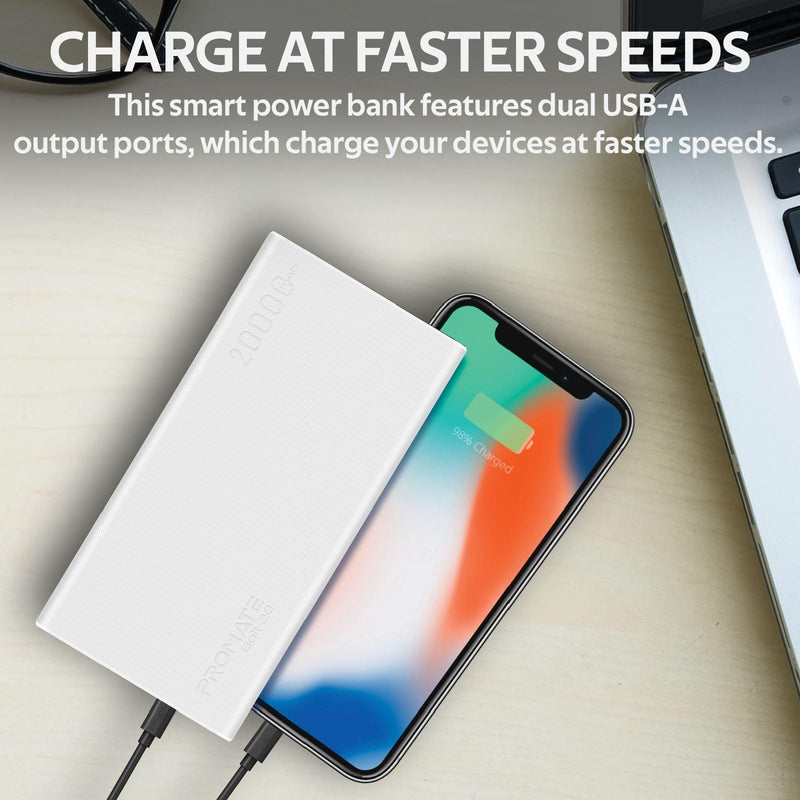 PROMATE 20000mAh Smart Charging Power Bank With Dual USB Output. - Office Connect 2018
