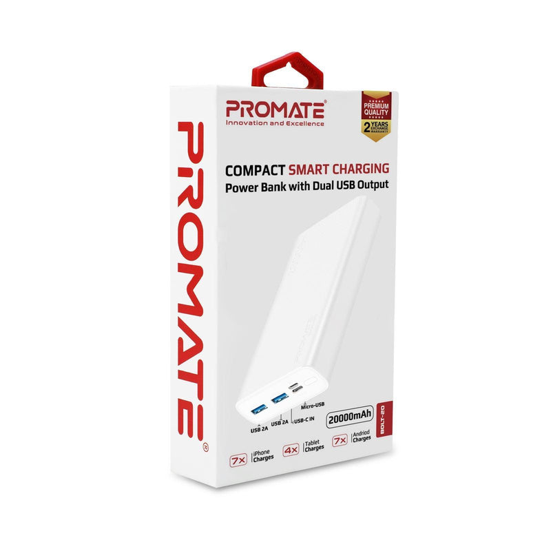 PROMATE 20000mAh Smart Charging Power Bank With Dual USB Output. - Office Connect 2018