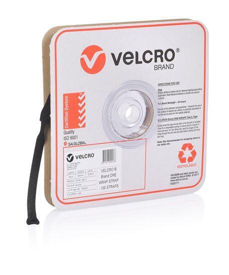 VELCRO One-Wrap 19mm x 200mm Pre-sized Ties. 100 Ties - Office Connect