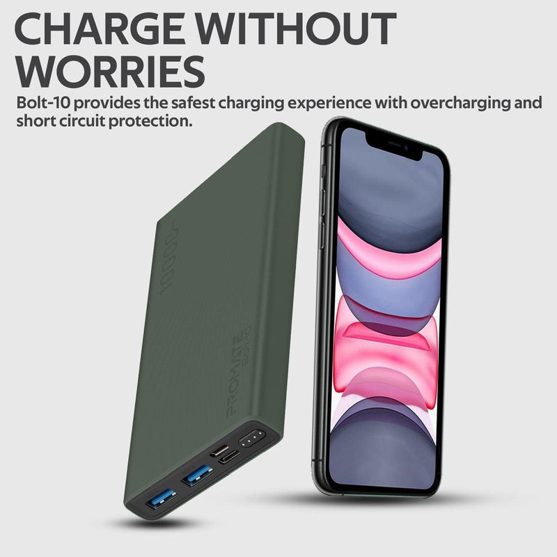 PROMATE 10000mAh Smart Charging Power Bank With Dual USB Output. - Office Connect 2018