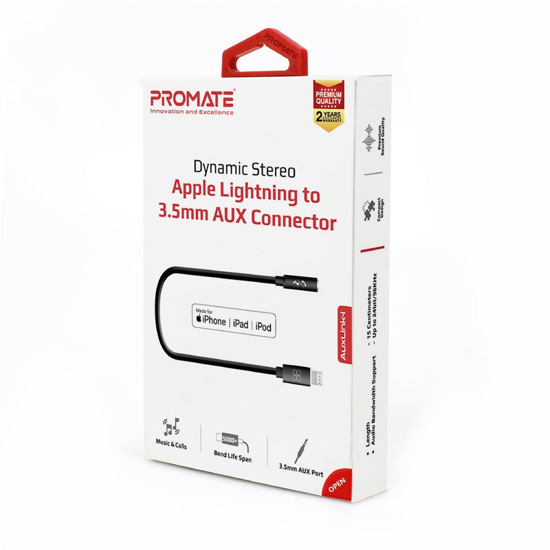 PROMATE Apple MFi Certified Lightning To 3.5mm AUX Connector. - Office Connect 2018