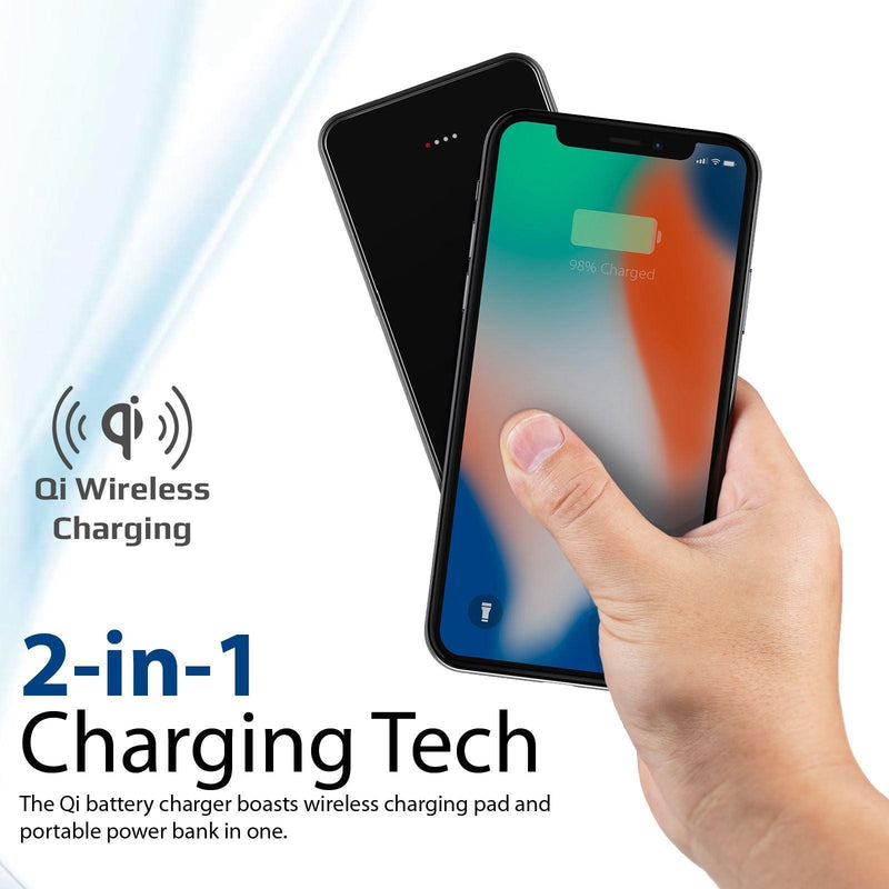PROMATE 10000mAh Wireless Charging Qi Power Bank, 2 Ways USB-C Port, - Office Connect 2018