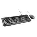 PROMATE Sleek Multimedia Wired Keyboard & Mouse. Full Sized - Office Connect