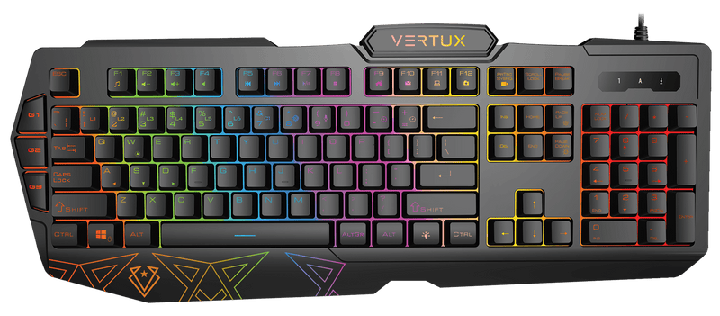 VERTUX Ergonomic Gaming Keyboard & Mouse With Programmable Macro Keys - Office Connect