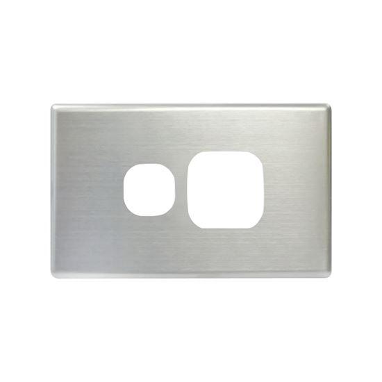 TRADESAVE Powerpoint Cover Plate Single, Silver Aluminium. - Office Connect 2018