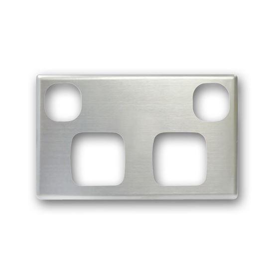 TRADESAVE Powerpoint Cover Plate Double, Silver Aluminium. - Office Connect 2018