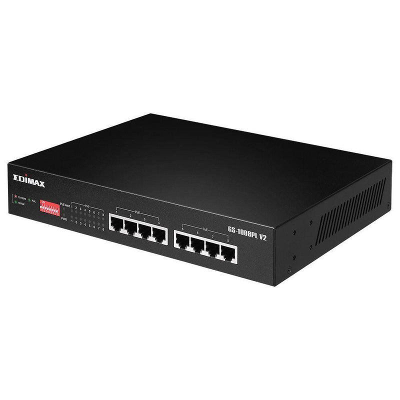 EDIMAX 8 Port Gigabit PoE+ Long Range Unmanaged Switch With DIP - Office Connect 2018