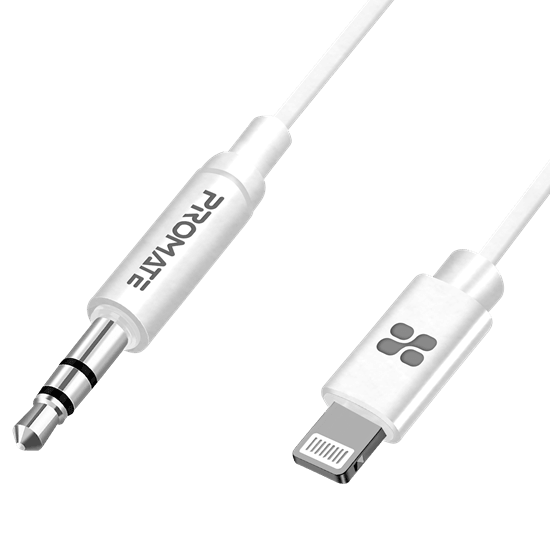 PROMATE 1m Apple MFi Certified Lightning To 3.5mm Stereo Audio - Office Connect 2018