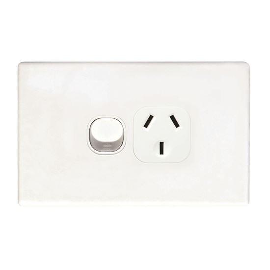 TRADESAVE Single 15A Horizontal Power Point. Removable - Office Connect 2018