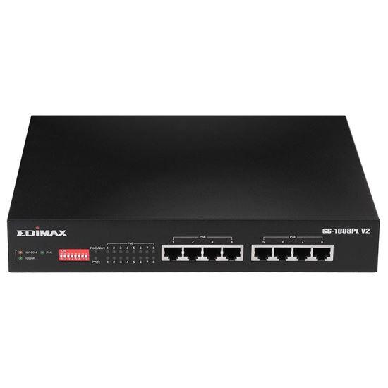 EDIMAX 8 Port Gigabit PoE+ Long Range Unmanaged Switch With DIP - Office Connect 2018