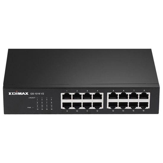 EDIMAX 16 Port 10/100/1000 Gigabit Rack-Mount Unmanaged Switch. - Office Connect 2018