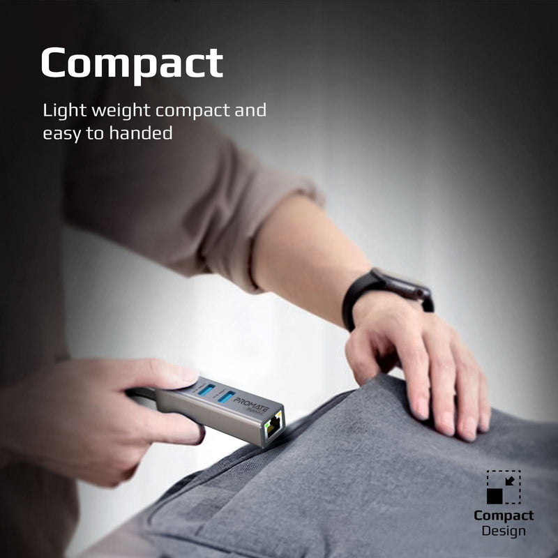 PROMATE Multi-Port Hub With Ethernet Port & USB-C Connector. - Office Connect 2018