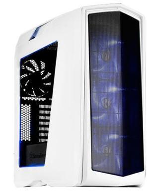 SilverStone PM01WA-W Primera ATX White Tower Case with Window+Blue LED - Office Connect