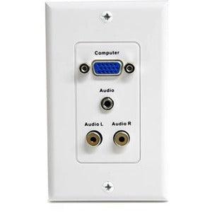 15-Pin Female VGA Wall Plate with 3.5mm - Office Connect 2018