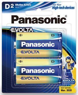 Panasonic Evolta D Alkaline Battery 2 Pack - Office Connect