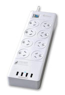 Sansai 8 Way Surge Powerboard with 4 x USB Charging Ports - Office Connect