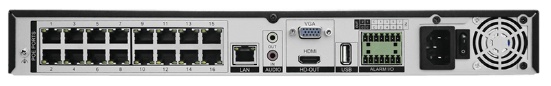 16-CHANNEL H.265 NETWORK VIDEO RECORDER WITH HDMI/VGA OUTPUT 16 POE PORTS 2 BAYS FOR HDDS - Office Connect 2018