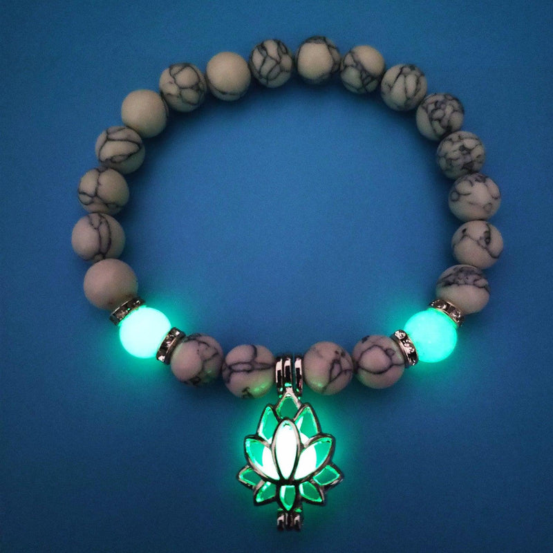 Energy Luminous Lotus Natural Stone Bracelet Yoga Healing Luminous Glow In The Dark Charm Beads Bracelet For Men Women Prayer Buddhism - Office Connect 2018