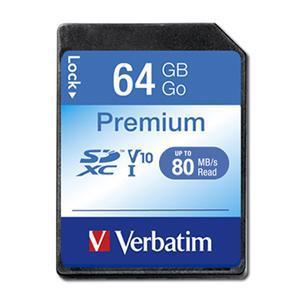 Verbatim Premium SDXC Class 10 Card 64GB - Office Connect