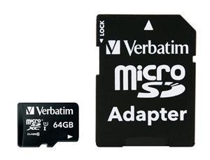 Verbatim Premium microSDXC Class 10 UHS-I Card 64GB with Adapter - Office Connect