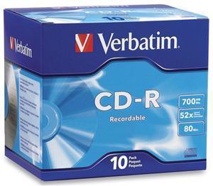 Verbatim CD-R 700MB 52x 10 Pack with Jewel Cases - Office Connect